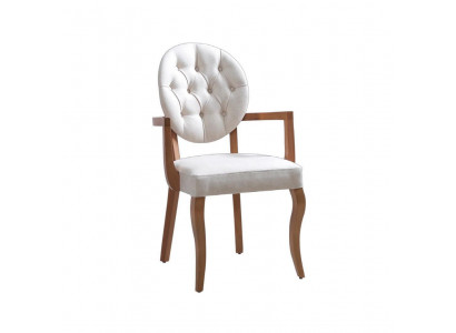 Blanc - Chaise Chesterfield marron Chaise rembourrée Designer Cuir Siège