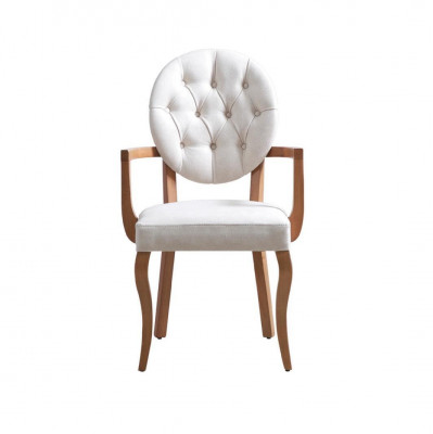 Blanc - Chaise Chesterfield marron Chaise rembourrée Designer Cuir Siège