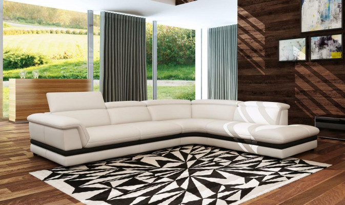 Canapé en cuir Canapé Paysage de vie Canapé d'angle Suite d'angle Design Canapé moderne 5130