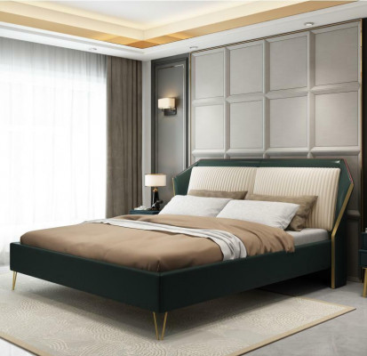 Textile de luxe Lit Double Design Chambre Classique Lits Verts