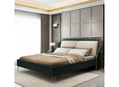 Textile de luxe Lit Double Design Chambre Classique Lits Verts