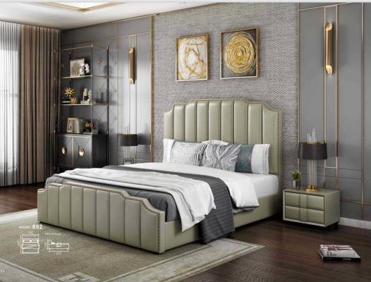 Chambre Lit de Luxe Design Lits 180x200cm Double Mobilier Hôtel Ameublement