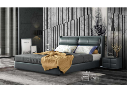 Revêtement de lit en cuir Design Luxe Double Lits d'hôtel Chambre de sommeil Mariage 180x200 cm