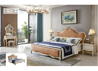 Table de chevet Design Lit 5 pcs. Ensemble de chambre Dressing en bois massif