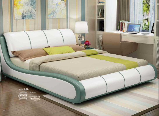 Lit de designer Chambre de luxe Lit double Lits Cuir Hotel Rembourrage