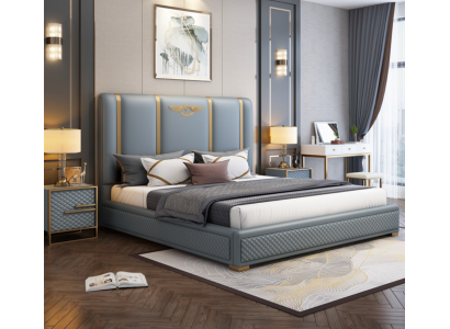 Conception de luxe de la literie en métal double de l'hôtel de la chambre de sommeil du mariage