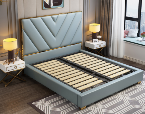 Conception de luxe de la literie en métal double de l'hôtel de la chambre de sommeil du mariage