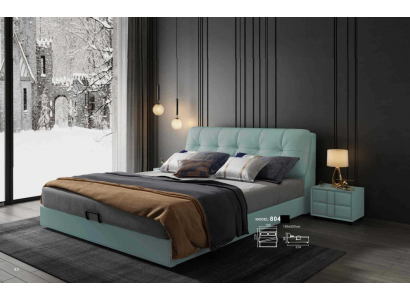 Lit design 180x200 Lits en cuir en métal Chambre double de luxe Mariage