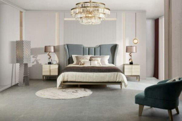 Lit Lits Design Double Hôtel Rembourrage Mariage 180x200cm Sommeil Luxe Bois Massif