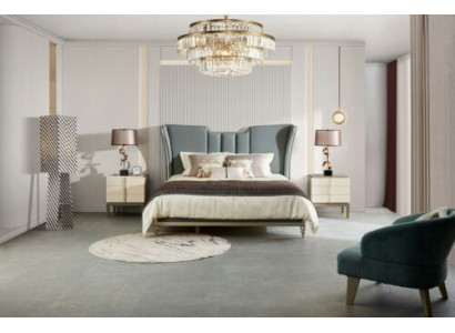 Lit Lits Design Double Hôtel Rembourrage Mariage 180x200cm Sommeil Luxe Bois Massif