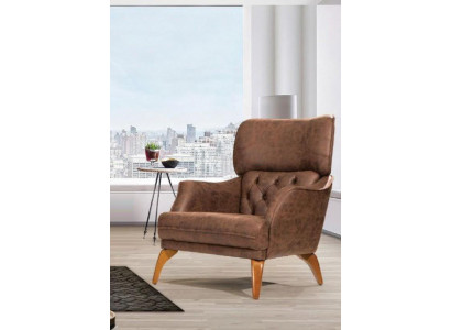 Fauteuil simple de luxe à un seul siège, canapé fauteuil rembourré Chesterfield Conception canapé en cuir