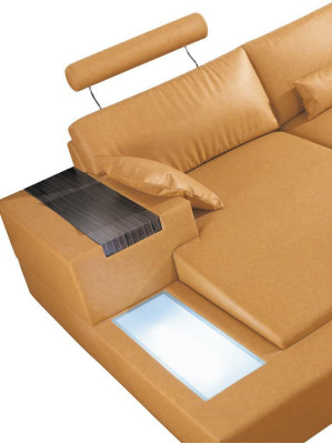 Grand canapé en cuir xxl Canapé Salon rembourrage Coin salon Suite U-forme Salon paysager
