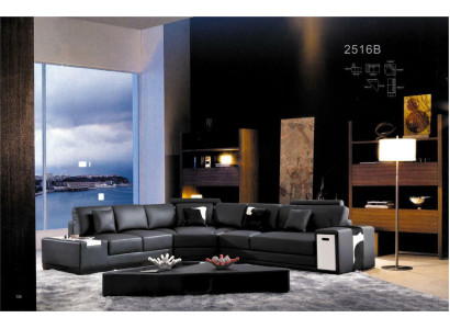 Canapé en cuir Canapé Paysage de vie Canapé d'angle Ensemble d'angle Design Moderne