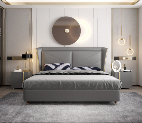 Design de literie de luxe pour lits doubles de mariage en cuir de 180x200cm