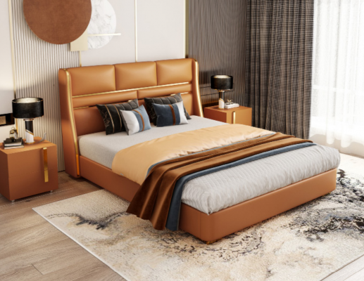 Lit double classique Lits Lits en bois Style de maison de campagne Chambre.