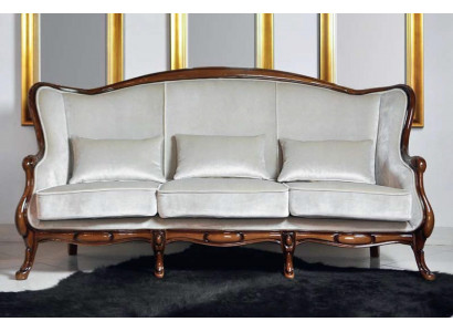 Canapé trois places en tissu de luxe gris pour le salon classique marron neuf