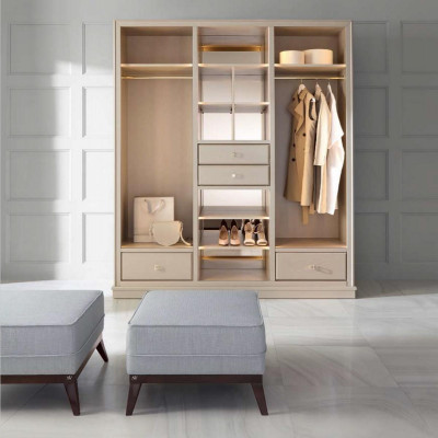 Armoire ouverte Armoire de chambre Armoire pour dressing Mobilier Armoire en bois beige