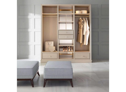 Armoire ouverte Armoire de chambre Armoire pour dressing Mobilier Armoire en bois beige