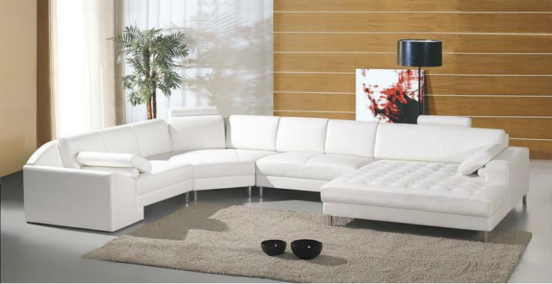 Paysage de vie moderne avec canapé Chesterfield en cuir avec boutons Canapé Rembourrage