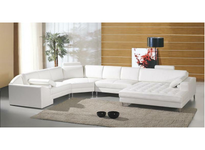 Paysage de vie moderne avec canapé Chesterfield en cuir avec boutons Canapé Rembourrage