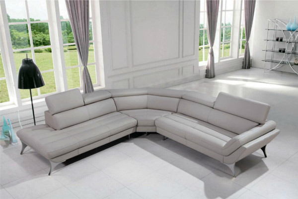 Canapé en cuir Canapé Canapé d'angle Canapé d'angle Suite de coins Design Canapé moderne 1541