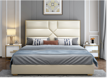 Chambre de luxe Lit Design en tissu Lit Double de luxe Lits d'hôtel Hôtel