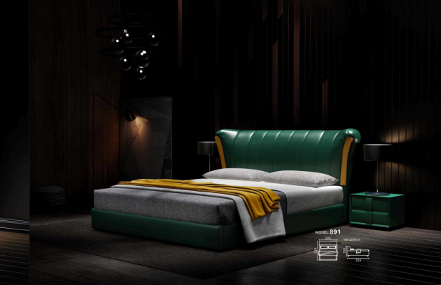 Revêtement de lit classique pour lit double 180x200cm, lits en bois de chambre à coucher