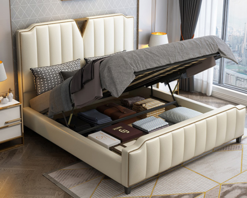 Lit design 180x200 en cuir métal hôtel lits décoratifs chambre double