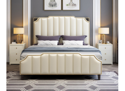 Design de literie de lit Double de luxe Hôtel Chambre de mariage 180x200cm Dormir