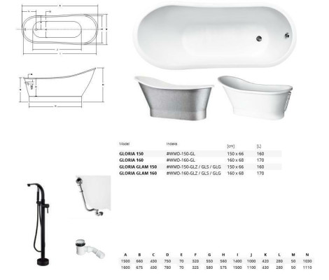 Baignoire exclusive baignoire en argent baignoire autoportante design en acrylique