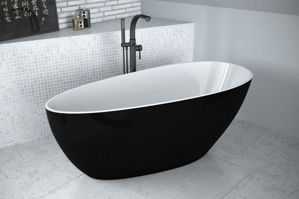 Baignoire moderne exclusive design autoportante Baignoire Salle de bain Autoportante Noir