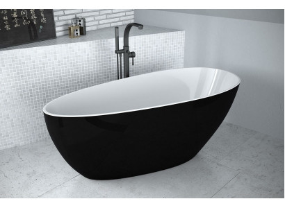 Baignoire moderne exclusive design autoportante Baignoire Salle de bain Autoportante Noir