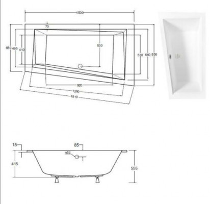 Coin de la baignoire Baignoire d'angle Baignoire Salle de bain Baignoires encastrées Design en acrylique