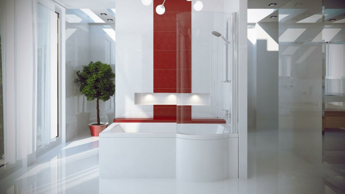 Baignoire d'angle en acrylique Design Baignoire d'angle Moderne Baignoires décoratives