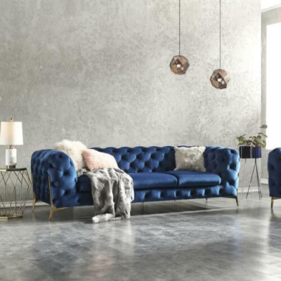 Chesterfield Noble Designer Sofa Tissu d'ameublement Canapé en velours Canapé de luxe