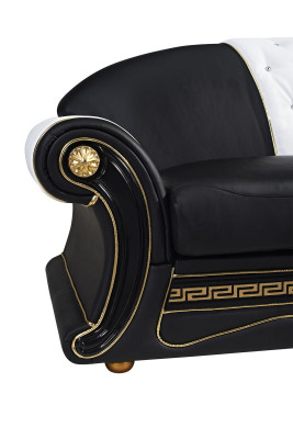 Canapé classique design 3 places Chesterfield en cuir, assise rembourrée sans 2 + 1 neuf