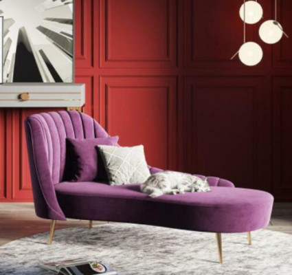 Chaise longue inclinable de luxe, rembourrage en tissu, canapé relax chaise longue.