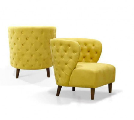 Fauteuil Chesterfield jaune xl en tissu textile Canapés Meubles créatifs Canapés