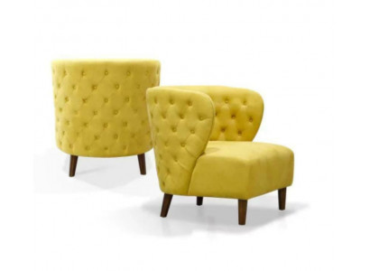 Fauteuil Chesterfield jaune xl en tissu textile Canapés Meubles créatifs Canapés