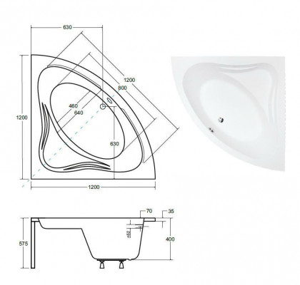 Conception de coin de baignoire tablier de baignoire d'angle ABlue f silicone