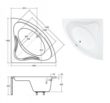 Conception de coin de baignoire tablier de baignoire d'angle ABlue f silicone
