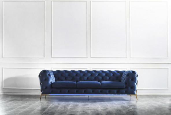 Chesterfield Siège Tissu Tissu 2 Places Canapé de Salon Canapé Tapisserie Suite