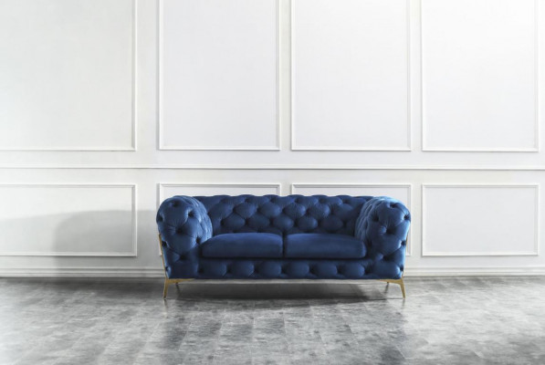 Chesterfield Siège Tissu Tissu 2 Places Canapé de Salon Canapé Tapisserie Suite