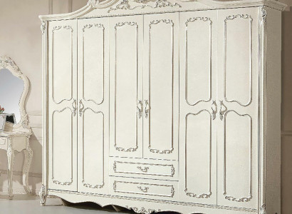 Armoire 6 portes en bois Armoire en bois massif pour chambre/unité murale