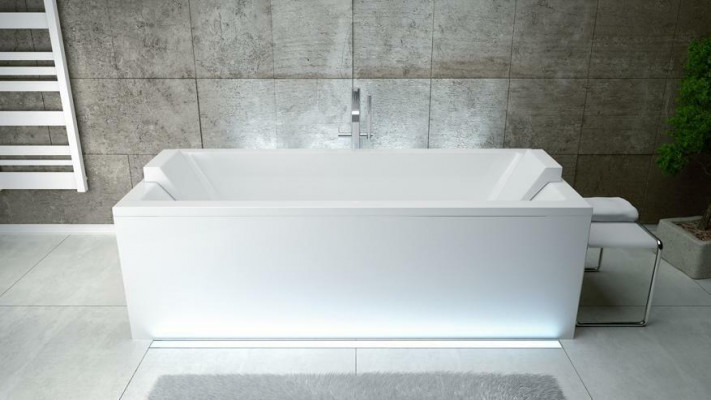 Bain d'angle Baignoire rectangulaire d'angle Baignoires blanches et arrondies Nouvelles