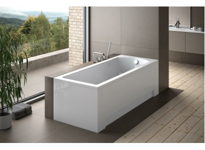 Baignoire d'angle rectangulaire blanche pour salle de bain