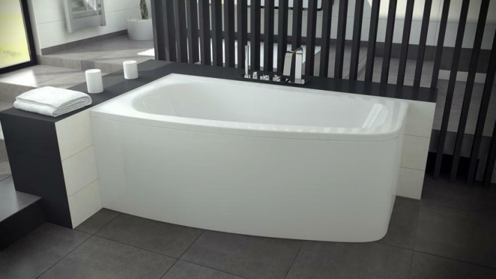 Baignoires d'angle rectangulaires pour salles de bains Baignoires blanches à coins arrondis nouvelles