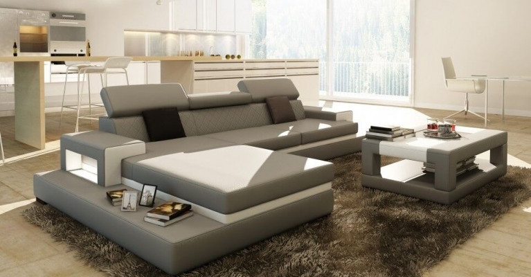 Canapé d'angle Rembourrage Canapé Canapé Paysage vivant Suite Siège Coin Textile Cuir