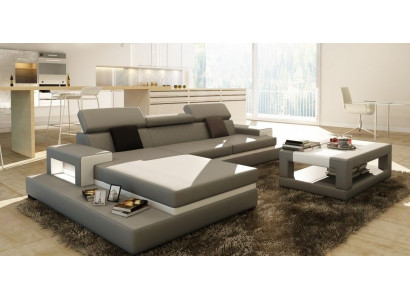 Canapé d'angle Rembourrage Canapé Canapé Paysage vivant Suite Siège Coin Textile Cuir