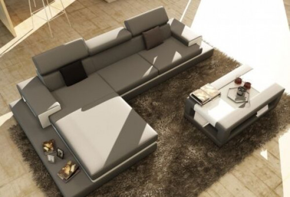 Canapé d'angle Rembourrage Canapé Canapé Paysage vivant Suite Siège Coin Textile Cuir